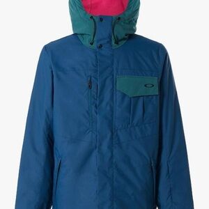 Blue and Green Oakley Division Insulated Ski and Snowboard Jacket